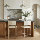 Andie Vegan Leather Upholstered Counter Stool — 88076-C - Cream - 88076Cream-C alternate view 1