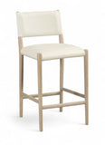 Andie Vegan Leather Upholstered Counter Stool — 88076-C - Cream - 88076Cream-C