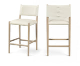 Andie Vegan Leather Upholstered Counter Stool — 88076-C - Cream - 88076Cream-C Double Chair