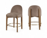 Torino Fabric Upholstered Counter Stool — 88008-C - Brown - 88008Brown-C Double Chair