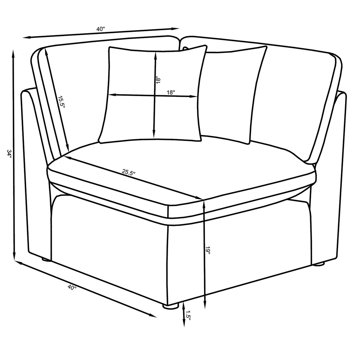 Hobson Upholstered Corner Charcoal