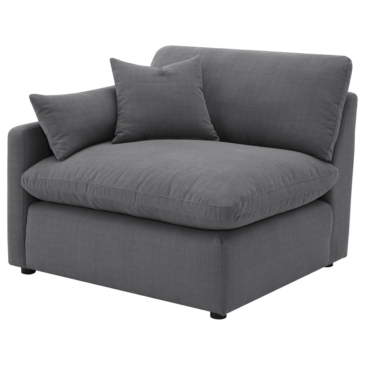 Hobson Upholstered LAF Chair Charcoal