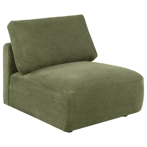 Elysia Fabric Upholstered Modular Armless Chair Green