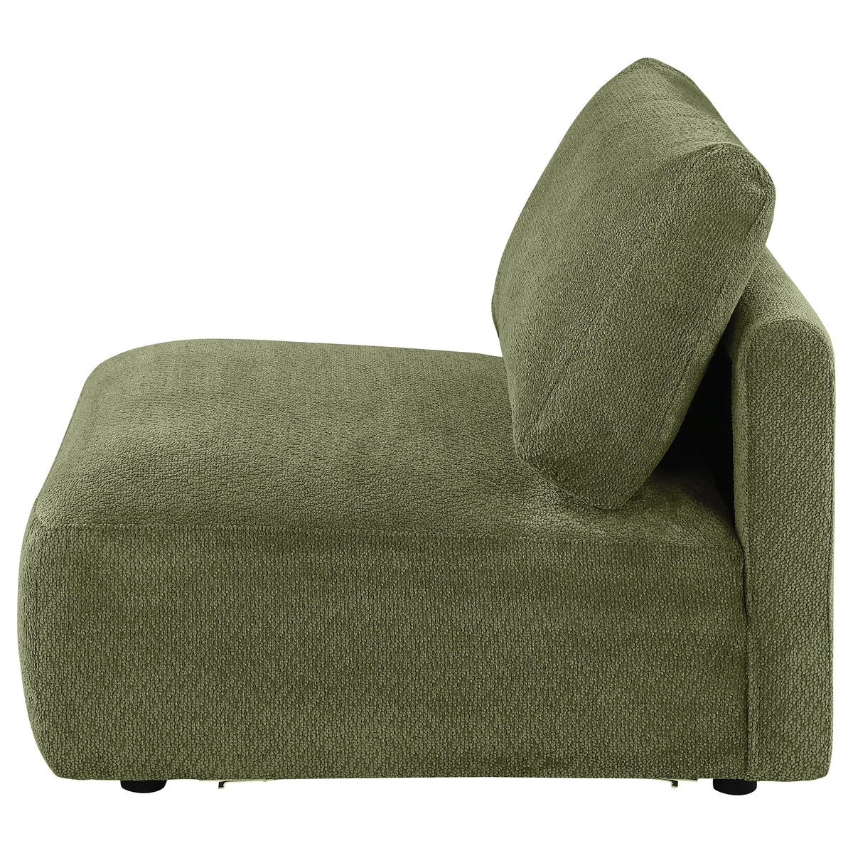 Elysia Fabric Upholstered Modular Armless Chair Green