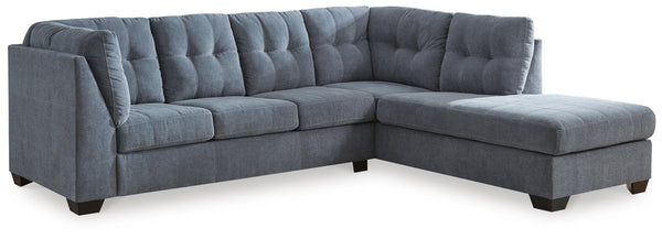 Marleton Denim 2-Piece Sleeper Sectional with Right-Arm Facing Chaise