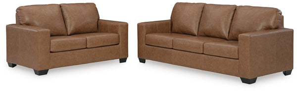 Bolsena Caramel Leather Living Room Set