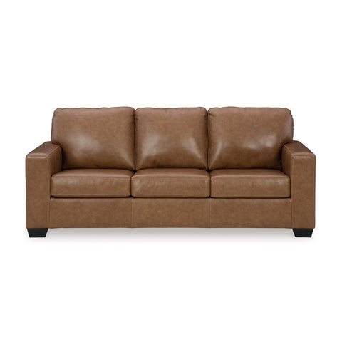 Bolsena Caramel Leather Sofa front view