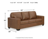 Bolsena Caramel sofa dimensions