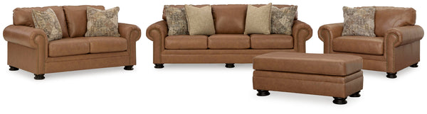 Carianna Caramel Leather Living Room Set