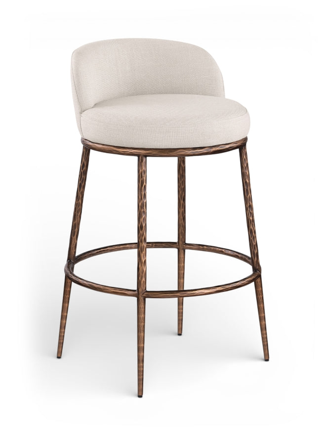 Ferro Performance Fabric Upholstered Bar Stool — 77085-C - Beige - 77085Beige-C