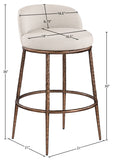 Ferro Performance Fabric Upholstered Bar Stool — 77085-C - Beige - 77085Beige-C Dim