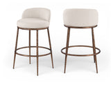 Ferro Performance Fabric Upholstered Bar Stool — 77085-C - Beige - 77085Beige-C Double Chair