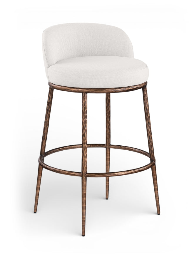 Ferro Performance Fabric Upholstered Bar Stool — 77085-C - Cream - 77085Cream-C