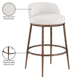 Ferro Performance Fabric Upholstered Bar Stool — 77085-C - Cream - 77085Cream-C Infographic