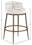 Ferro Performance Fabric Upholstered Bar Stool — 77085-C - Cream - 77085Cream-C Dim