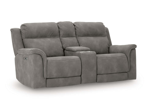 Next-Gen Durapella Slate Power Reclining Loveseat with Console