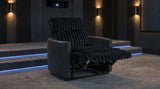 Madden Corduroy Upholstered Pillow Arm Manual Recliner Black