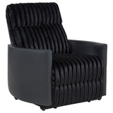Madden Corduroy Upholstered Pillow Arm Manual Recliner Black