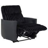 Madden Corduroy Upholstered Pillow Arm Manual Recliner Black