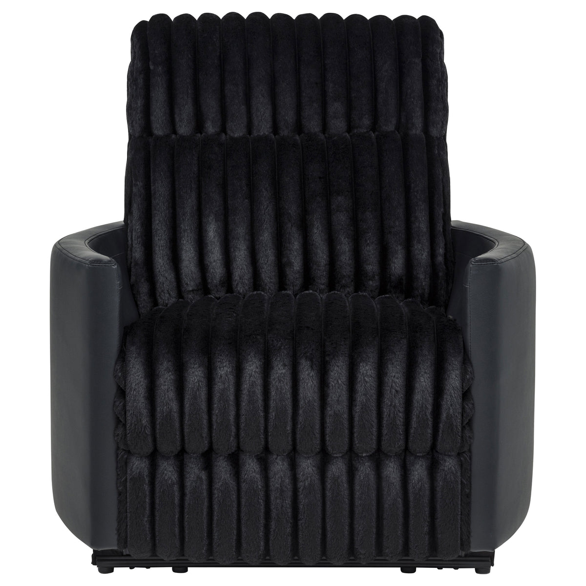 Madden Corduroy Upholstered Pillow Arm Manual Recliner Black
