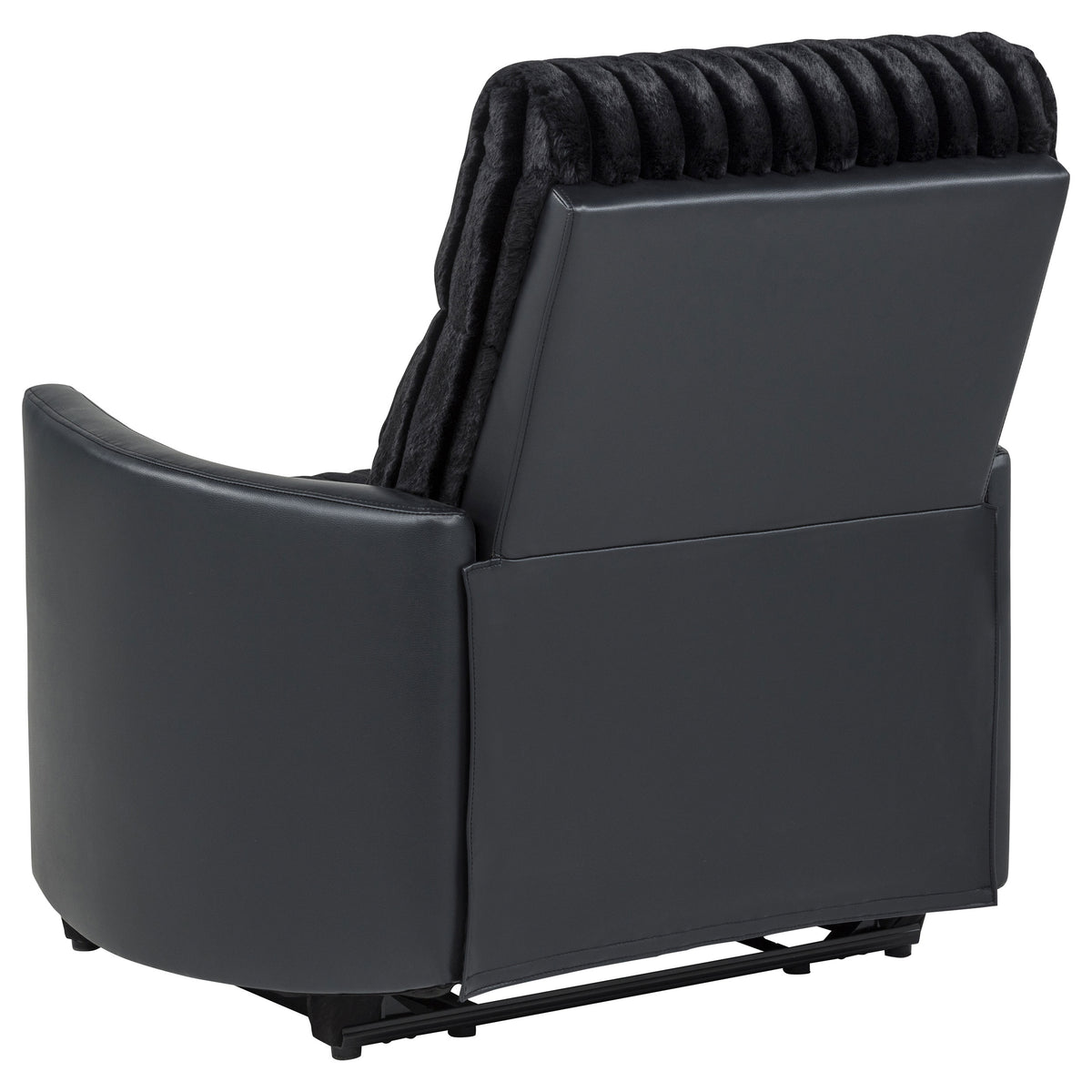 Madden Corduroy Upholstered Pillow Arm Manual Recliner Black