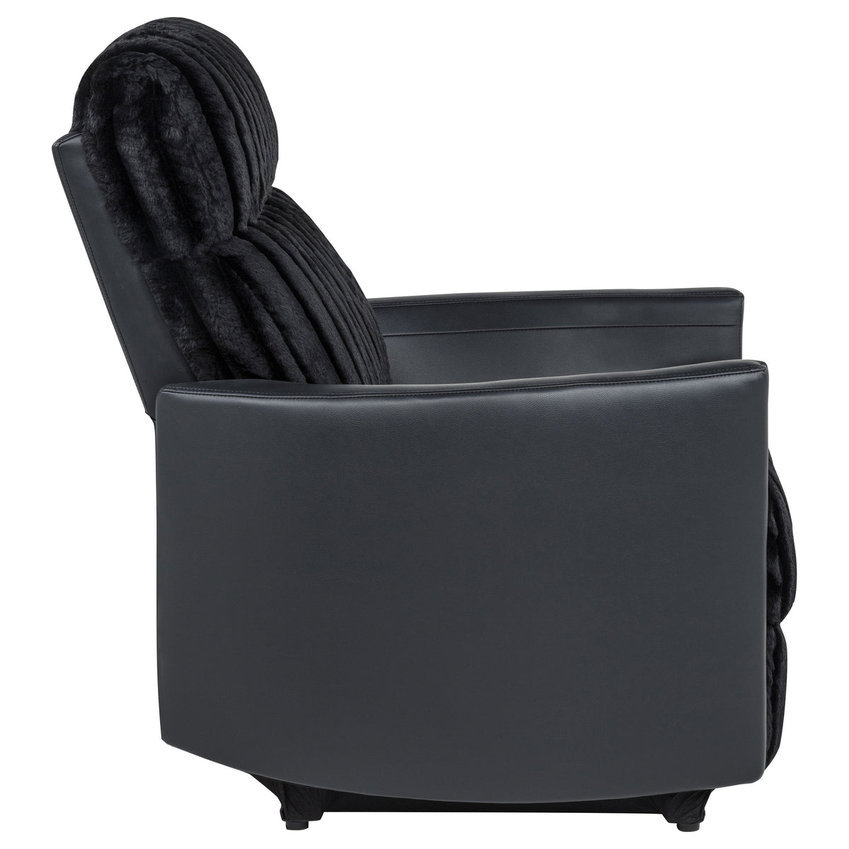 Madden Corduroy Upholstered Pillow Arm Manual Recliner Black