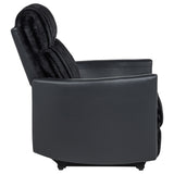 Madden Corduroy Upholstered Pillow Arm Manual Recliner Black