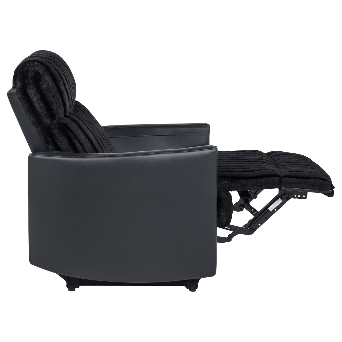 Madden Corduroy Upholstered Pillow Arm Manual Recliner Black