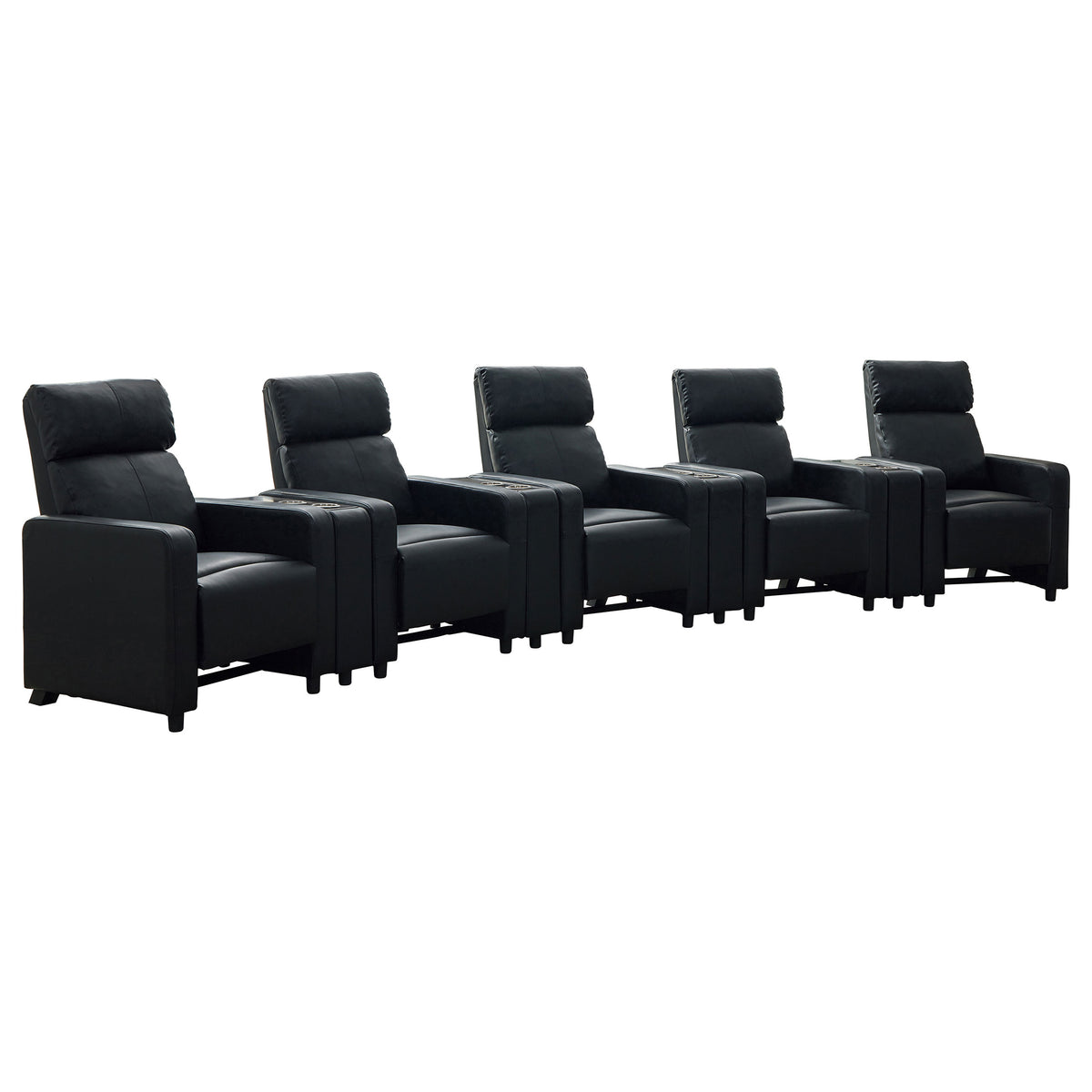Toohey Upholstered Tufted Recliner Living Room Set Black