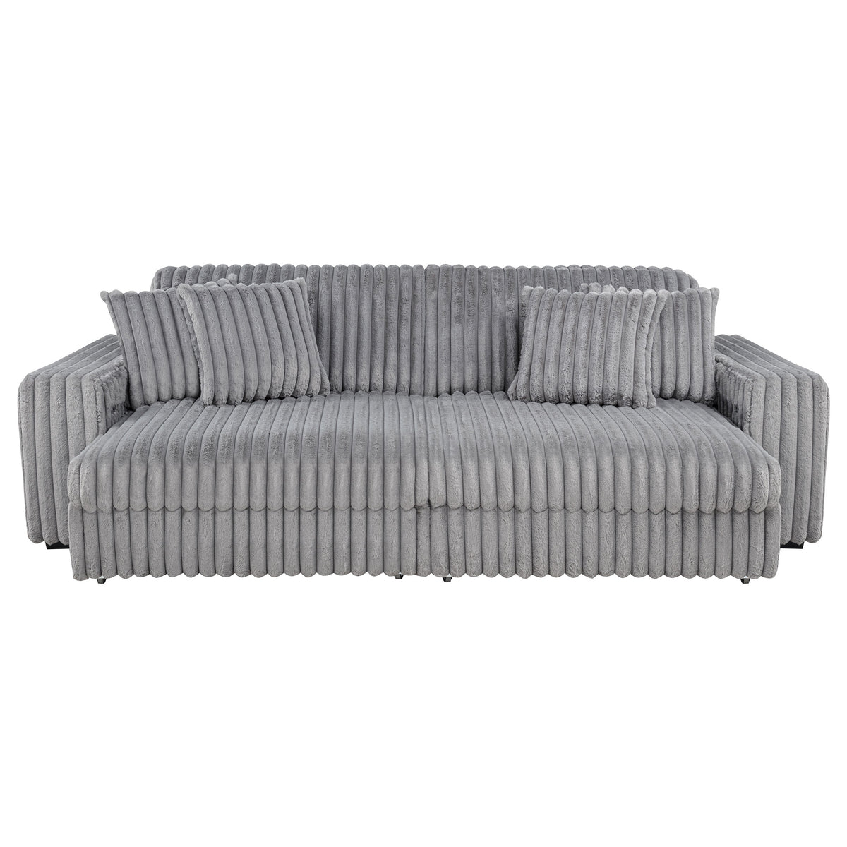 Jacana Corduroy Upholstered Dual Power Chaise Sofa Grey