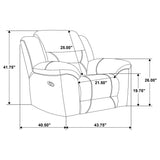 Gilson Chenille Upholstered Glider Recliner Chair Grey