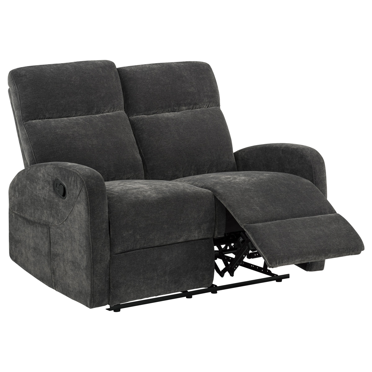 Hamilton Chenille Manual Reclining Loveseat Charcoal Grey