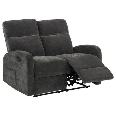 Hamilton Chenille Manual Reclining Loveseat Charcoal Grey