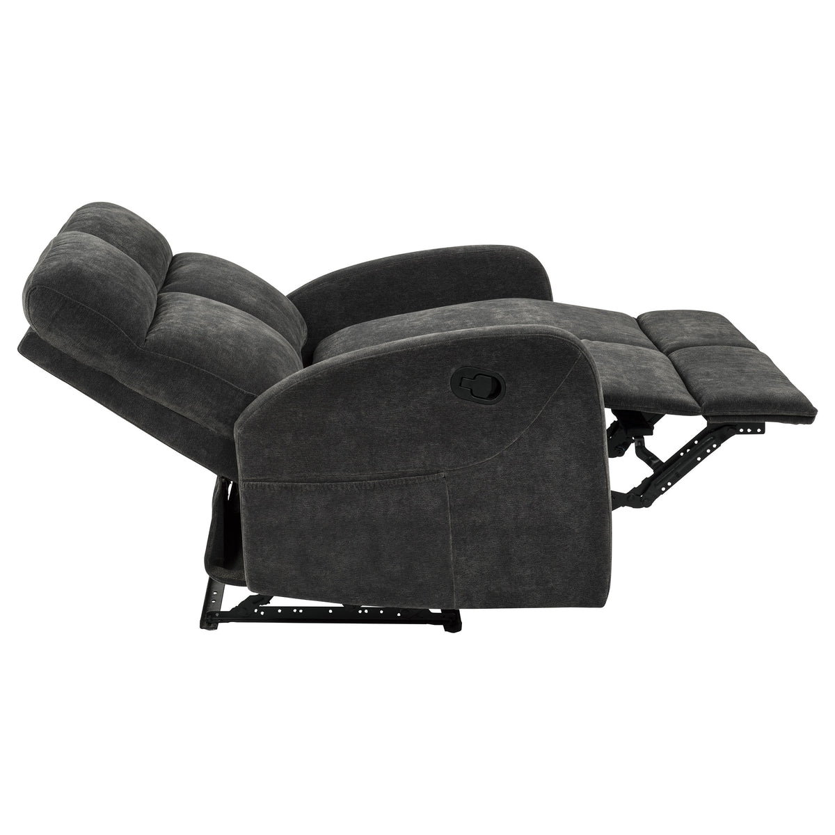 Hamilton Chenille Manual Reclining Loveseat Charcoal Grey