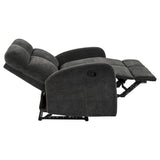Hamilton Chenille Manual Reclining Loveseat Charcoal Grey