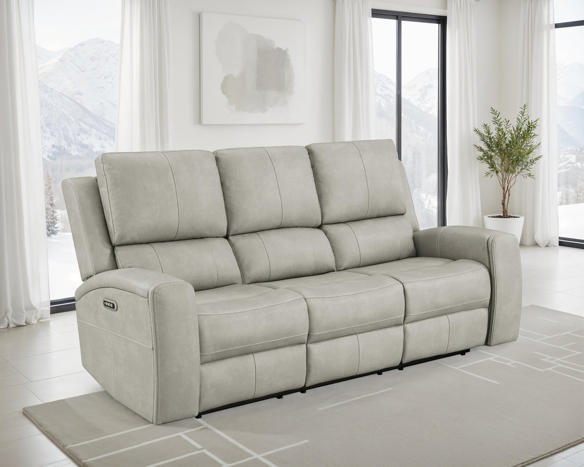 Brickston Triple Power Reclining Sofa Mushroom