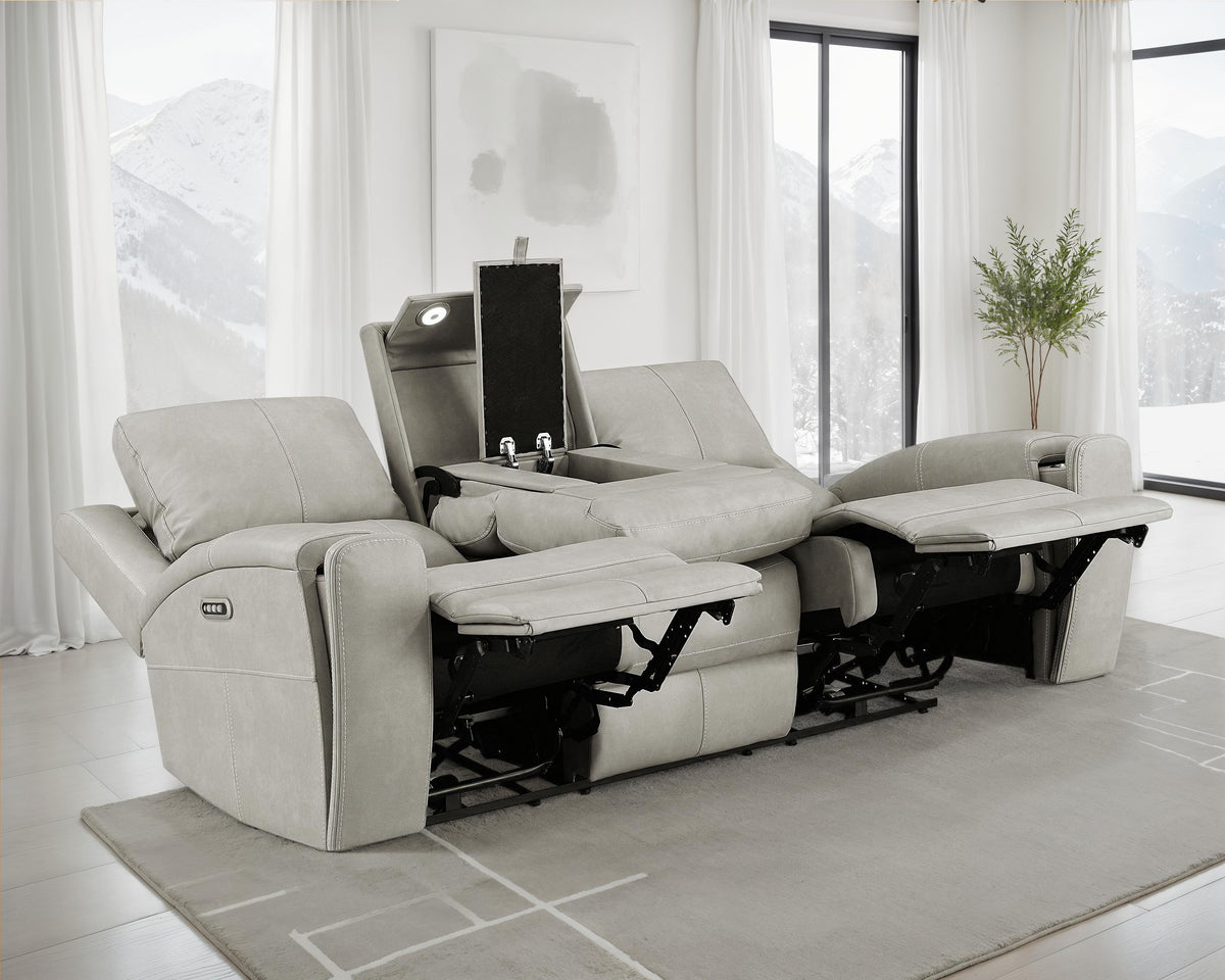 Brickston Triple Power Reclining Sofa Mushroom