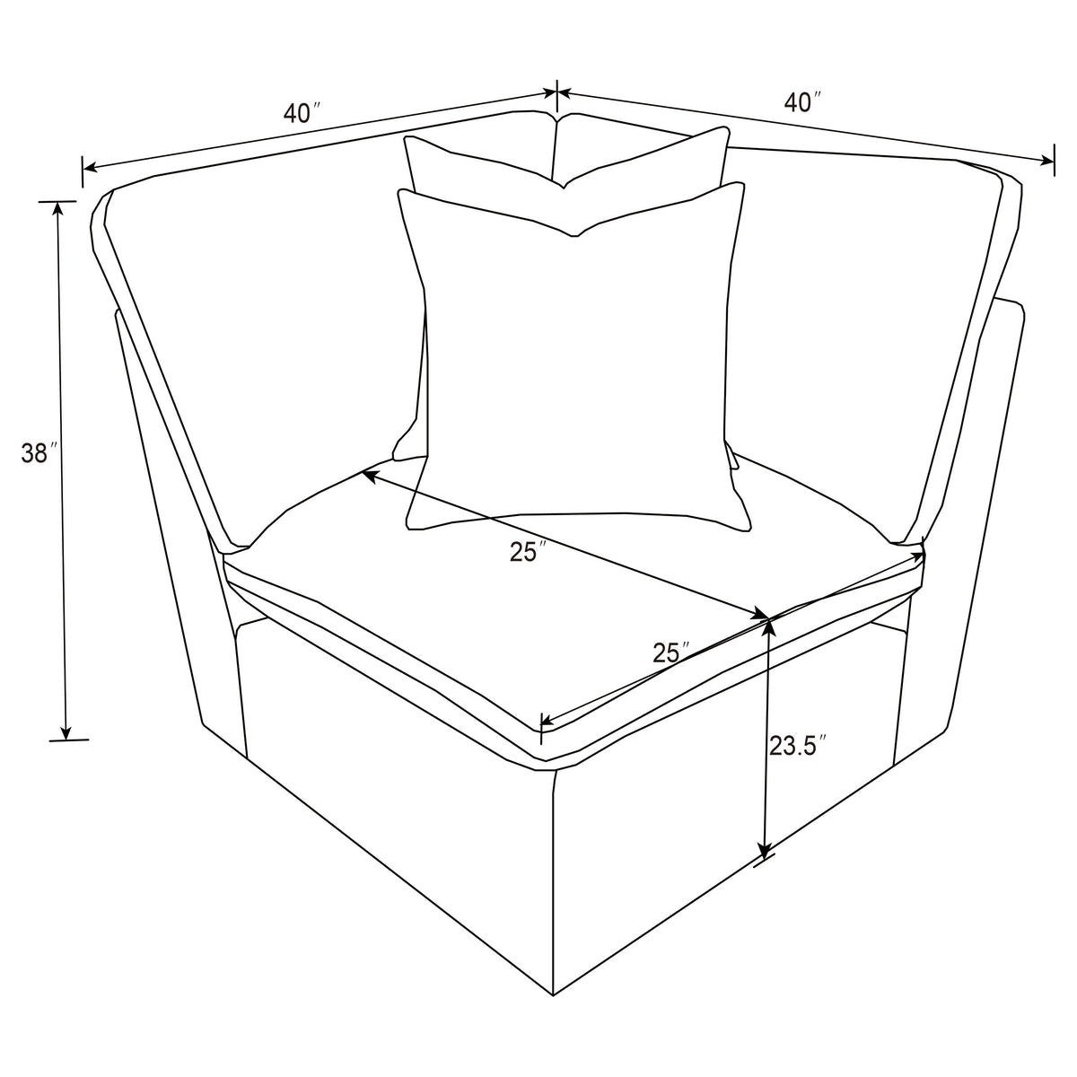 Collins Modular Corner Chair Dark Grey