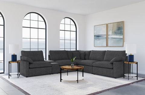 Collins 6-piece Modular Power Reclining Sectional Dark Grey