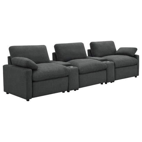 Collins 5-Piece Power Reclining Home Theater Seating Dark Grey