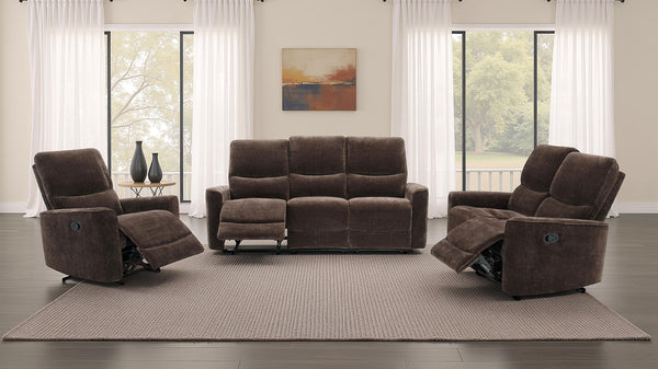 Navarro Reclining Living Room Set Dark Brown