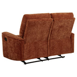 Navarro Chenille Upholstered Reclining Loveseat Burnt Orange