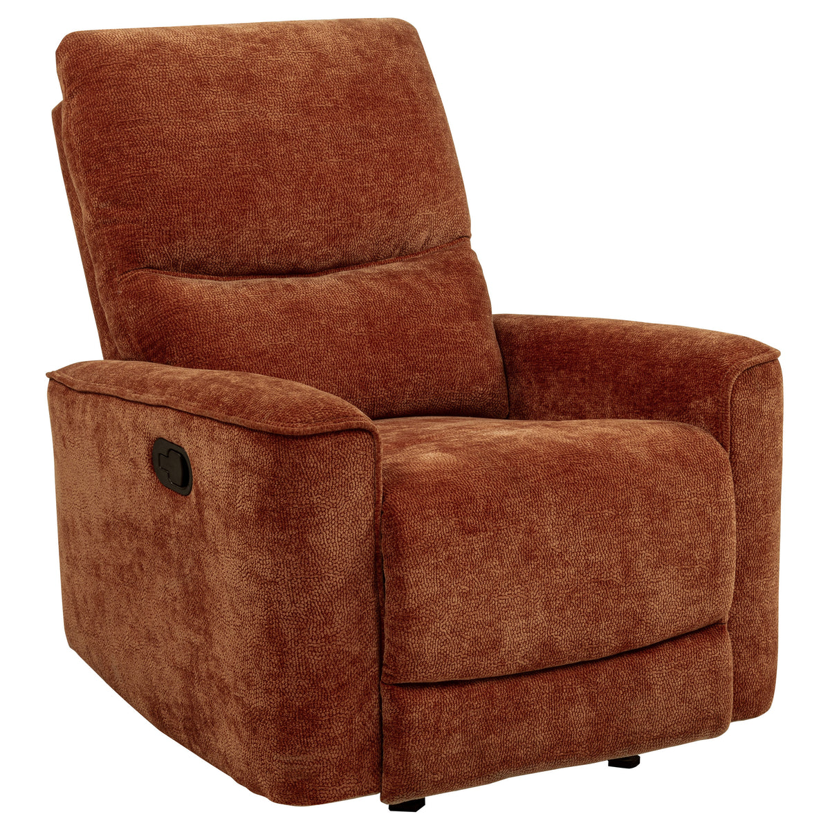 Navarro Chenille Upholstered Glider Recliner Burnt Orange