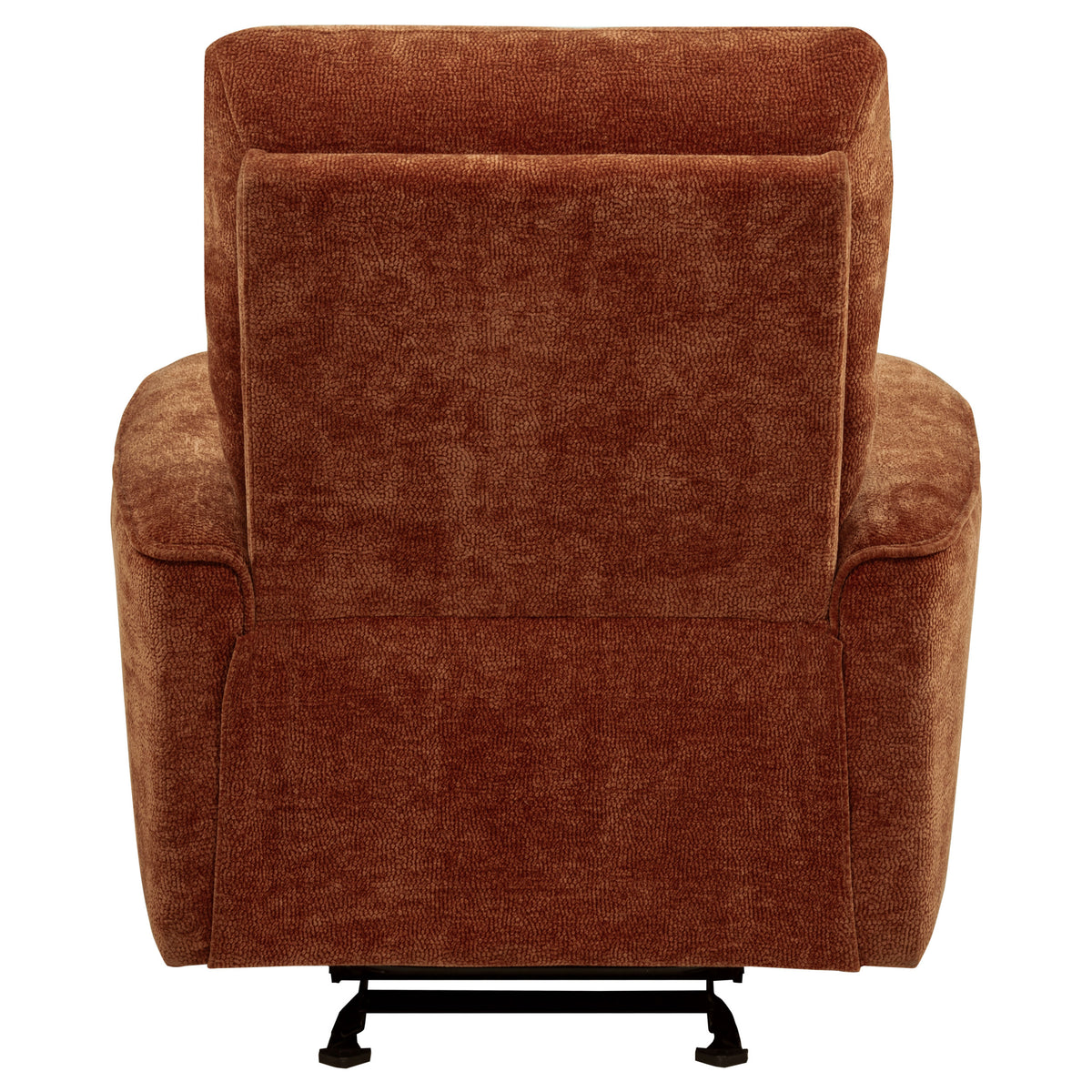 Navarro Chenille Upholstered Glider Recliner Burnt Orange