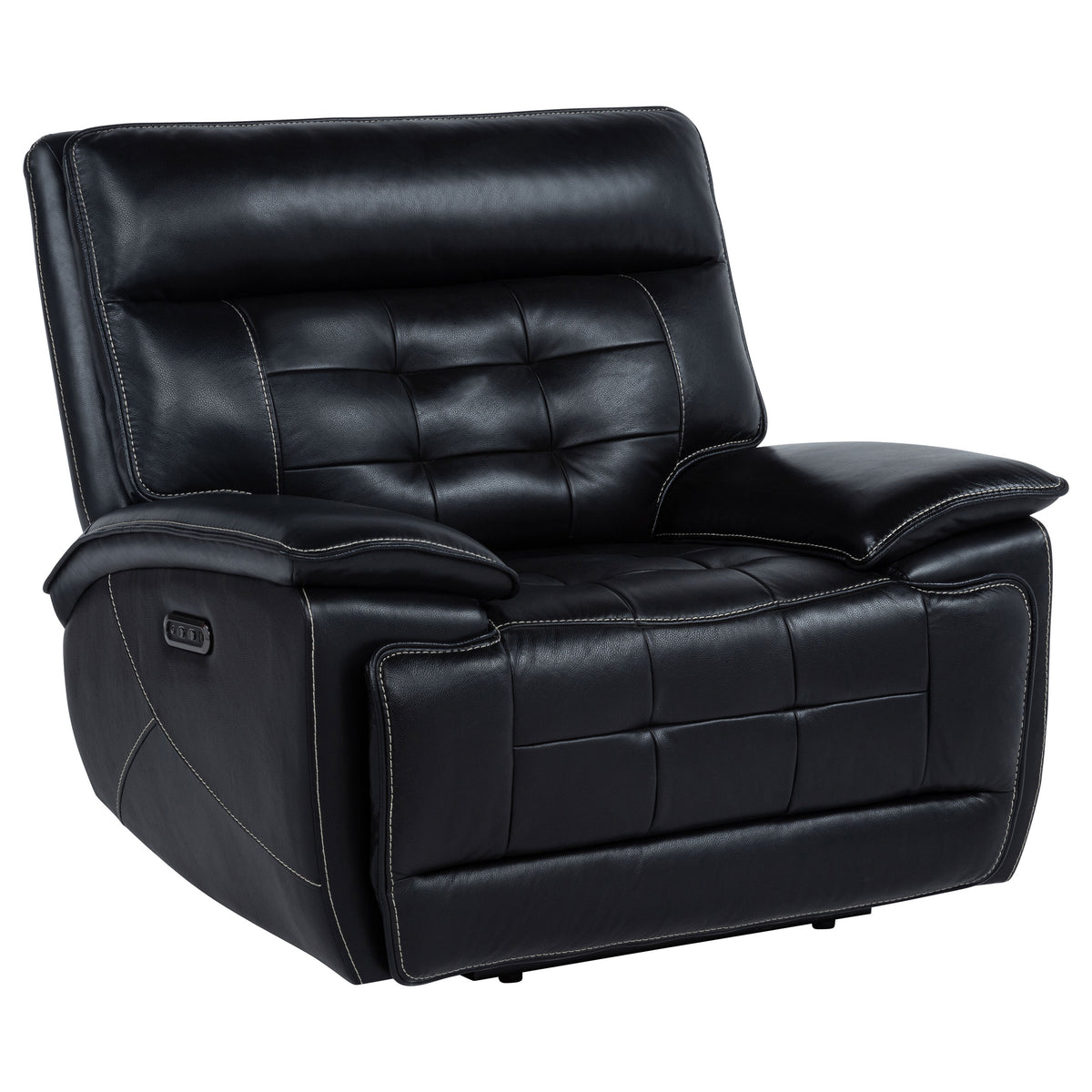 Hewitt Leather Upholstered Dual Power Recliner Chair Black
