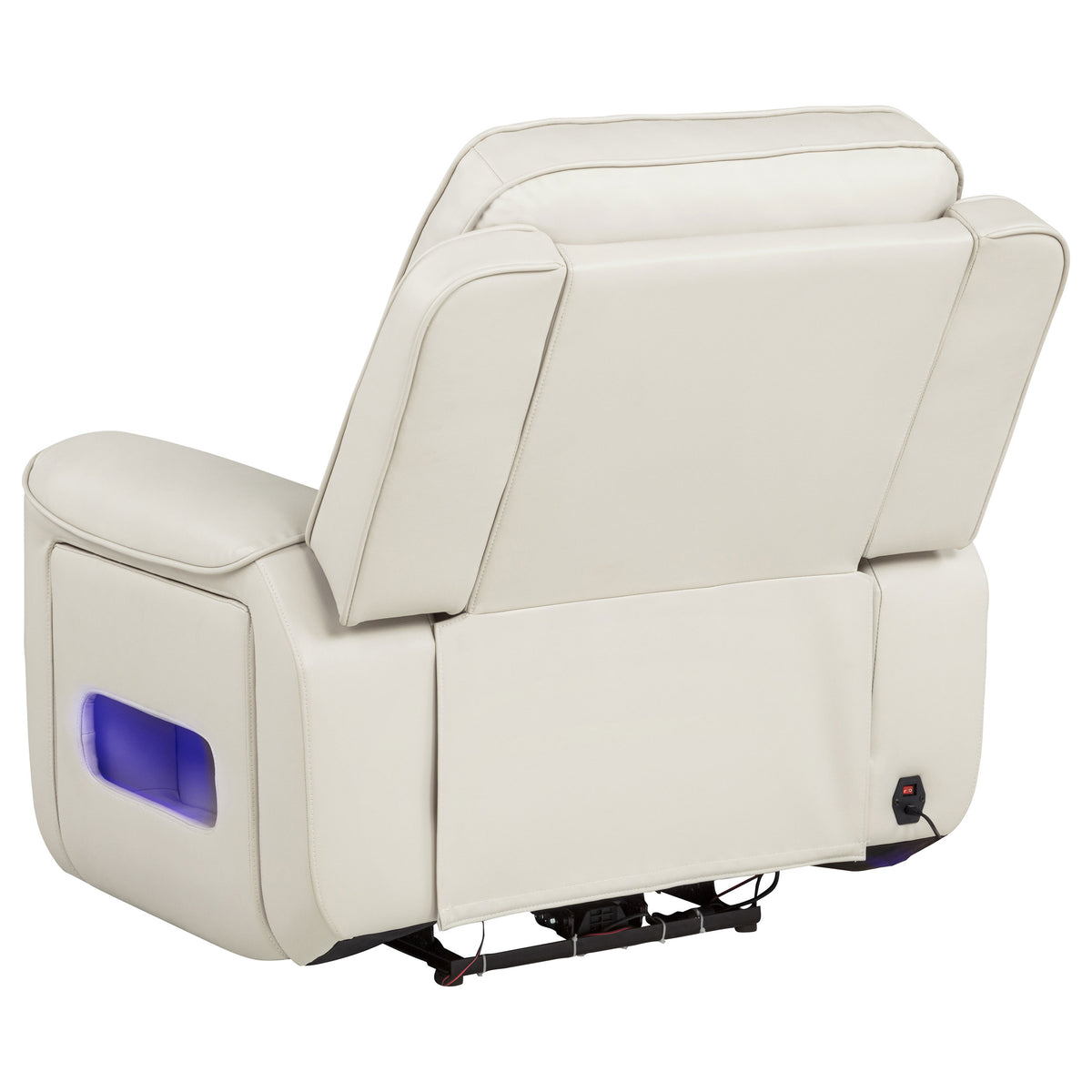 Rojas Dual Power Recliner with Cupholder Storage and LED Lighting Greige