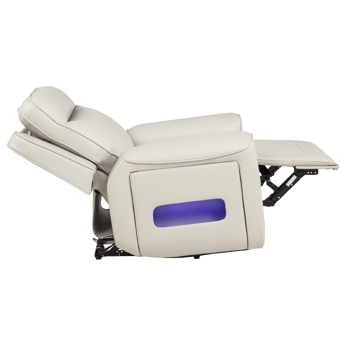 Rojas Dual Power Recliner with Cupholder Storage and LED Lighting Greige