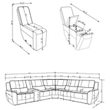 Marcell Upholstered Modular Sectional Console with Charging Grey