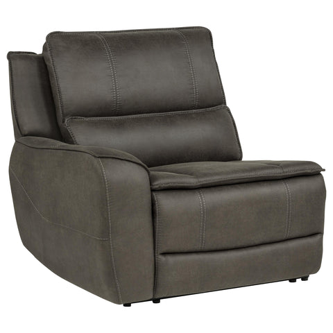 Marcell Transitional LAF Power Recliner with USB Charging Grey