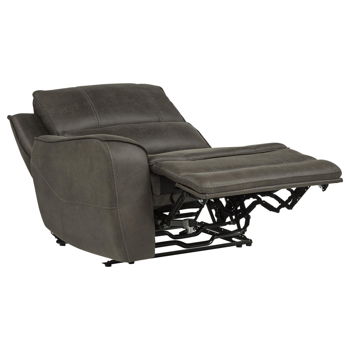 Marcell Transitional LAF Power Recliner with USB Charging Grey
